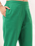 Janasya Women's Green Linen Cotton Solid Straight Kurta Pant Set